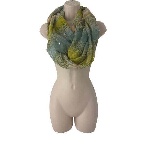 BCBGeneration Infinity Sequined Scarf Nordstrom Designer Mixed Print Cottagecore - Picture 2 of 7
